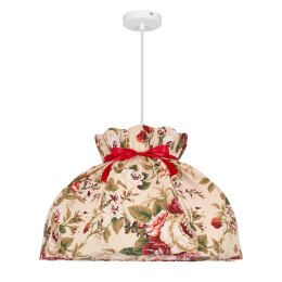 ROZANO lampa wisząca biały 1x40W E27 abażur kwiatowy