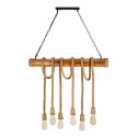 Vint lampa wisząca drewniany 6x40W E27