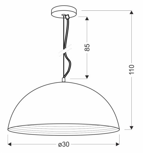 AMALFI LAMPA WISZĄCA 30 1X60W E27 MIEDZIANY