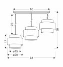 Juta lampa wisząca biały 3x40w e27 abażur biały+beżowy