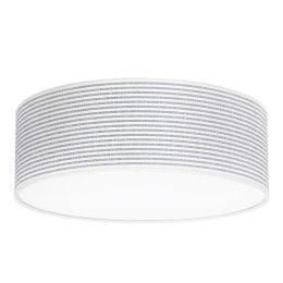 KIDDY lampa sufitowa plafon dziecięca 2x40W E27 biały abażur tkanina 38 cm wzór paski niebieskie pokój dziecka chłopca nowoczesn