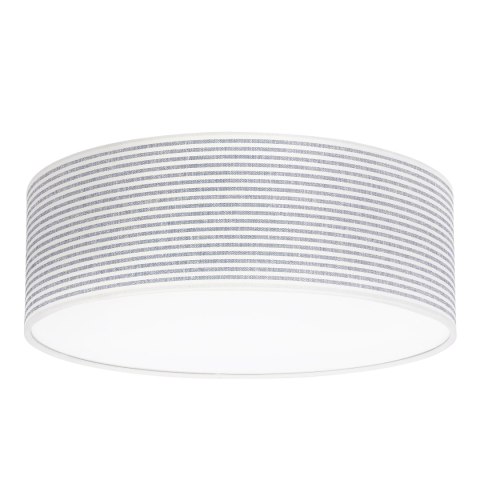 KIDDY lampa sufitowa plafon dziecięca 2x40W E27 biały abażur tkanina 38 cm wzór paski niebieskie pokój dziecka chłopca nowoczesn