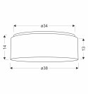 KIDDY lampa sufitowa plafon dziecięca 2x40W E27 biały abażur tkanina 38 cm wzór paski niebieskie pokój dziecka chłopca nowoczesn