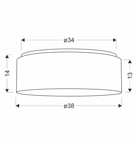 KIDDY lampa sufitowa plafon dziecięca 2x40W E27 biały abażur tkanina 38 cm wzór paski niebieskie pokój dziecka chłopca nowoczesn