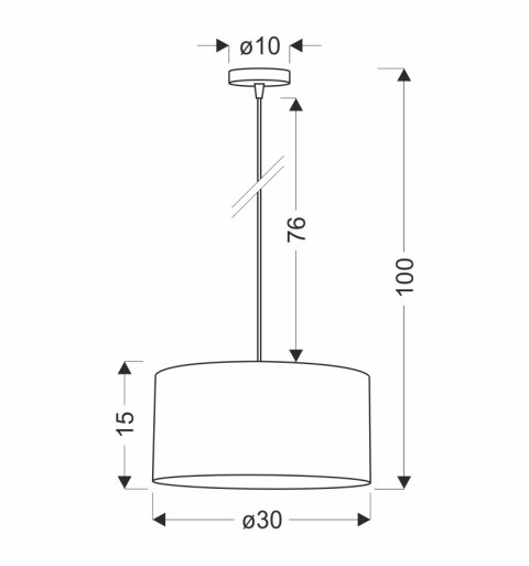 LEGNO LAMPA WISZĄCA CZARNY 30 1X40W E27 ABAŻUR ORZECHOWY