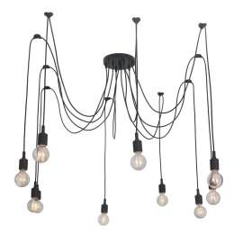 Light Prestige Lampa wisząca Soleto czarna 10xE27