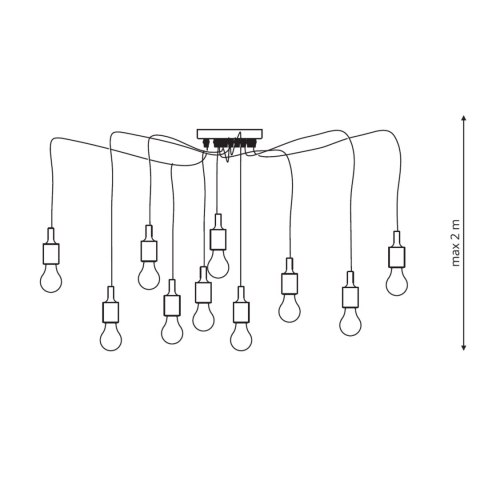 Light Prestige Lampa wisząca Soleto czarna 10xE27