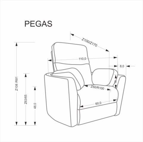 PEGAS fotel wypoczynkowy miętowy