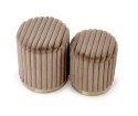 FIDO zestaw 2 puf, cappuccino / złoty