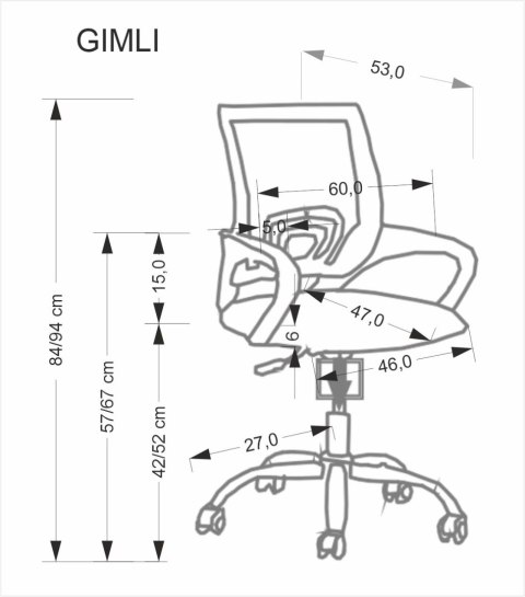 GIMLI fotel gabinetowy, czarny