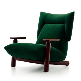 Fotel Skien ML Velvet nowoczesny do salonu Butelkowy (SWAN-16) Wiśnia