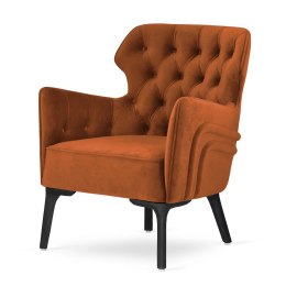 Fotel Chester velvet rudy - klasyczny pikowany fotel do salonu i gabinetu glamour