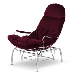Bordowy fotel bujany Dalby XZ - stylowy mebel relaksacyjny do wnętrz
