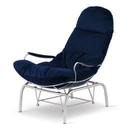 Fotel Dalby XZ bujany velvet granatowy - modny mebel do wnętrz premium