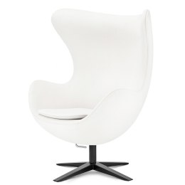 Fotel Egg Jajo Premium Velvet Treviso Aksamitny Welur obrotowy z funkcją bujania Czarna szeroka Biały (5187-60) Biały (5187-60)