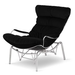 Fotel salonowy premium Granna bujany XZ czarny velvet YA2313-20 - komfortowy fotel relaksacyjny z funkcją kołysania