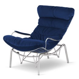 Fotel Granna bujany XZ granatowy SWAN-08 - stylowy fotel salonowy do relaksu, skandynawski komfort