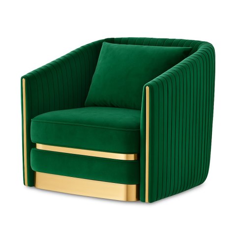Fotel Lux velvet wypoczynkowy do gabinetu styl glamour Butelkowy (SWAN-16)