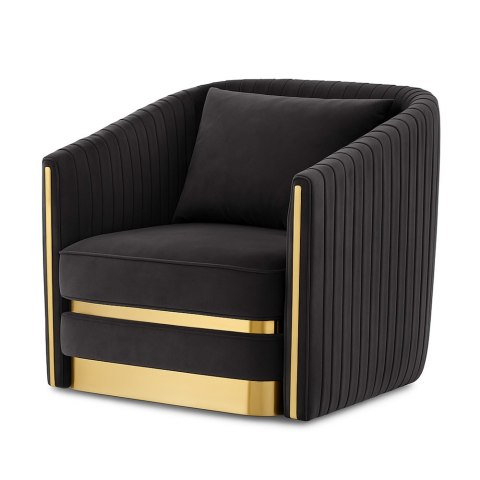 Fotel wypoczynkowy Lux Velvet Ciemnoszary - styl glamour, fotel do gabinetu
