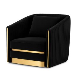 Fotel Lux velvet wypoczynkowy do gabinetu styl glamour Czarny (YA2313-20)