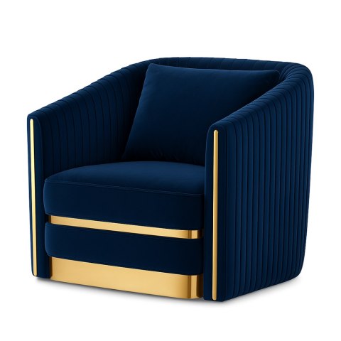 Stylowy fotel do salonu i gabinetu Lux Velvet - granatowy velvet premium