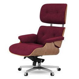 Fotel Biurowy Lucera XL w stylu Lounge Chair Velvet Jasny orzech Bordowy (SWAN-14) Bordowy (SWAN-14)