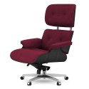 Fotel Biurowy Lucera XL w stylu Lounge Chair Velvet Czarny dąb Bordowy (SWAN-14) Bordowy (SWAN-14)
