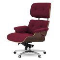 Fotel Biurowy Lucera XL w stylu Lounge Chair Velvet Ebony Bordowy (SWAN-14) Bordowy (SWAN-14)