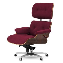 Fotel Biurowy Lucera XL w stylu Lounge Chair Velvet Ebony Bordowy (SWAN-14) Bordowy (SWAN-14)