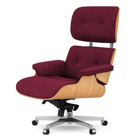 Fotel Biurowy Lucera XL w stylu Lounge Chair Velvet Jasny dąb Bordowy (SWAN-14) Bordowy (SWAN-14)