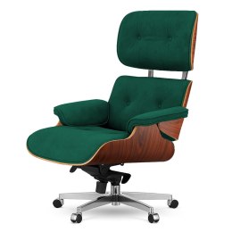 Fotel Biurowy Lucera XL w stylu Lounge Chair Velvet Brazylijski palisander Butelkowy (SWAN-16) Butelkowy (SWAN-16)