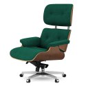 Fotel Biurowy Lucera XL w stylu Lounge Chair Velvet Ciemny orzech Butelkowy (SWAN-16) Butelkowy (SWAN-16)