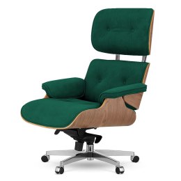Fotel Biurowy Lucera w stylu Lounge Chair Velvet Jasny orzech Butelkowy (SWAN-16) Butelkowy (SWAN-16)
