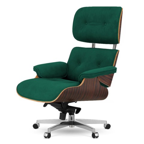 Fotel Biurowy Lucera w stylu Lounge Chair Velvet Ebony Butelkowy (SWAN-16) Butelkowy (SWAN-16)