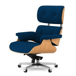 Fotel Biurowy Lucera w stylu Lounge Chair Velvet Jasny dąb Ciemnogranatowy (SWAN-18) Ciemnogranatowy (SWAN-18)