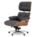 Fotel Biurowy Lucera XL w stylu Lounge Chair Velvet Jasny orzech Ciemnoszary (SWAN-13) Ciemnoszary (SWAN-13)