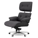 Fotel Biurowy Lucera w stylu Lounge Chair Velvet Czarny dąb Ciemnoszary (SWAN-13) Ciemnoszary (SWAN-13)