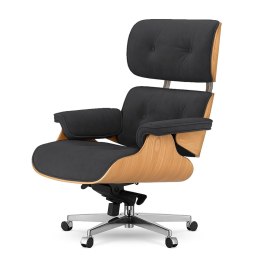 Fotel Biurowy Lucera w stylu Lounge Chair Velvet Jasny dąb Ciemnoszary (SWAN-13) Ciemnoszary (SWAN-13)