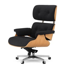 Fotel Biurowy Lucera w stylu Lounge Chair Velvet Jasny dąb Czarny (Bluvel-19) Czarny (Bluvel-19)