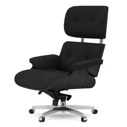 Fotel Biurowy Lucera w stylu Lounge Chair Velvet Czarny dąb Czarny (Bluvel-19) Czarny (Bluvel-19)
