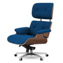 Fotel Biurowy Lucera XL w stylu Lounge Chair Velvet Ciemny orzech Granatowy (SWAN-08) Granatowy (SWAN-08)