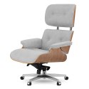 Fotel Biurowy Lucera XL w stylu Lounge Chair Velvet Jasny orzech Jasnoszary (SWAN-12) Jasnoszary (SWAN-12)