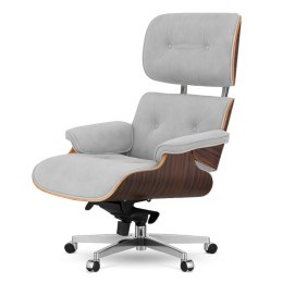 Fotel Biurowy Lucera XL w stylu Lounge Chair Velvet Ebony Jasnoszary (SWAN-12) Jasnoszary (SWAN-12)