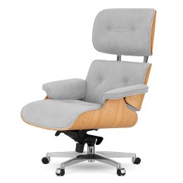 Fotel Biurowy Lucera XL w stylu Lounge Chair Velvet Jasny dąb Jasnoszary (SWAN-12) Jasnoszary (SWAN-12)