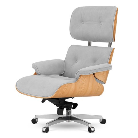 Fotel Biurowy Lucera XL w stylu Lounge Chair Velvet Jasny dąb Jasnoszary (SWAN-12) Jasnoszary (SWAN-12)