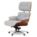 Fotel Biurowy Lucera XL w stylu Lounge Chair Velvet Brazylijski palisander Jasnoszary (SWAN-12) Jasnoszary (SWAN-12)