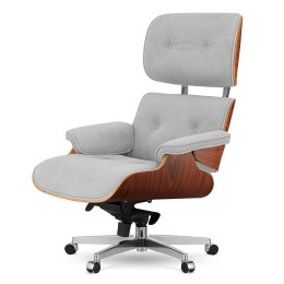 Fotel Biurowy Lucera XL w stylu Lounge Chair Velvet Brazylijski palisander Jasnoszary (SWAN-12) Jasnoszary (SWAN-12)