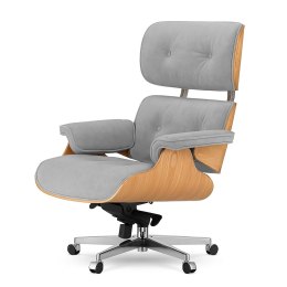 Fotel Biurowy Lucera w stylu Lounge Chair Velvet Jasny dąb Jasnoszary (SWAN-12) Jasnoszary (SWAN-12)