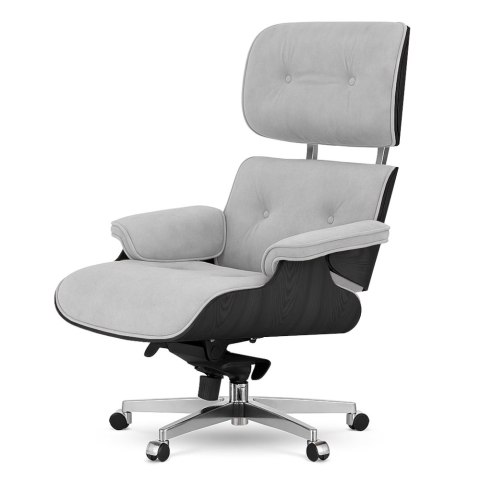 Fotel Biurowy Lucera w stylu Lounge Chair Velvet Czarny dąb Jasnoszary (SWAN-12) Jasnoszary (SWAN-12)