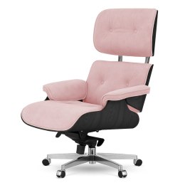 Fotel Biurowy Lucera XL w stylu Lounge Chair Velvet Czarny dąb Pudrowy róż (SWAN-40) Pudrowy róż (SWAN-40)